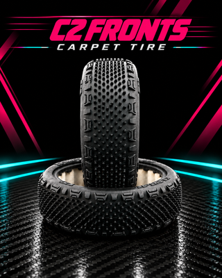1/10 Slim 2WD Front Buggy Carpet Tire + with Foam (1 Pair)