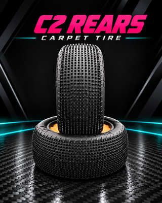 1/10 Rear Buggy Carpet Tire + with Foam (1 Pair)