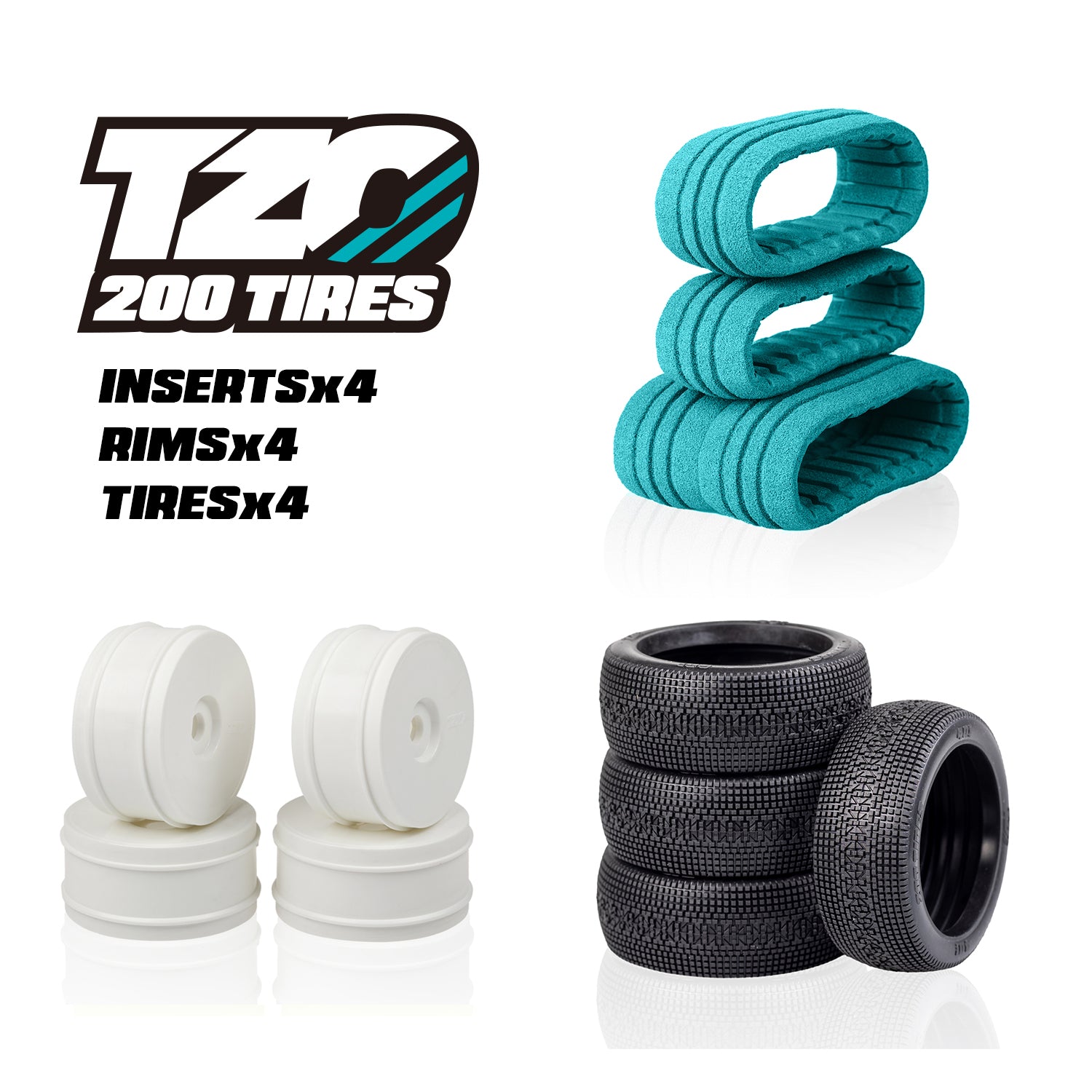 401 Car Set Non-Glued (Tires+Inserts+Rims) – TZOTIRES