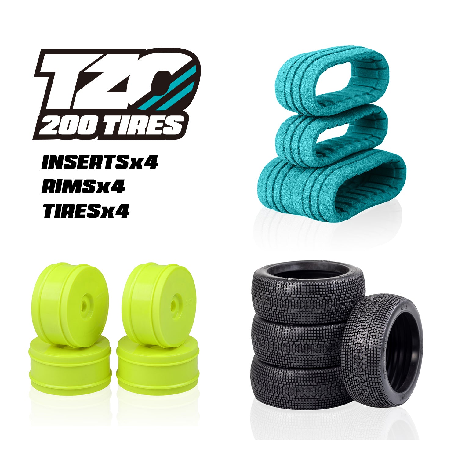 401 Car Set Non-Glued (Tires+Inserts+Rims) – TZOTIRES