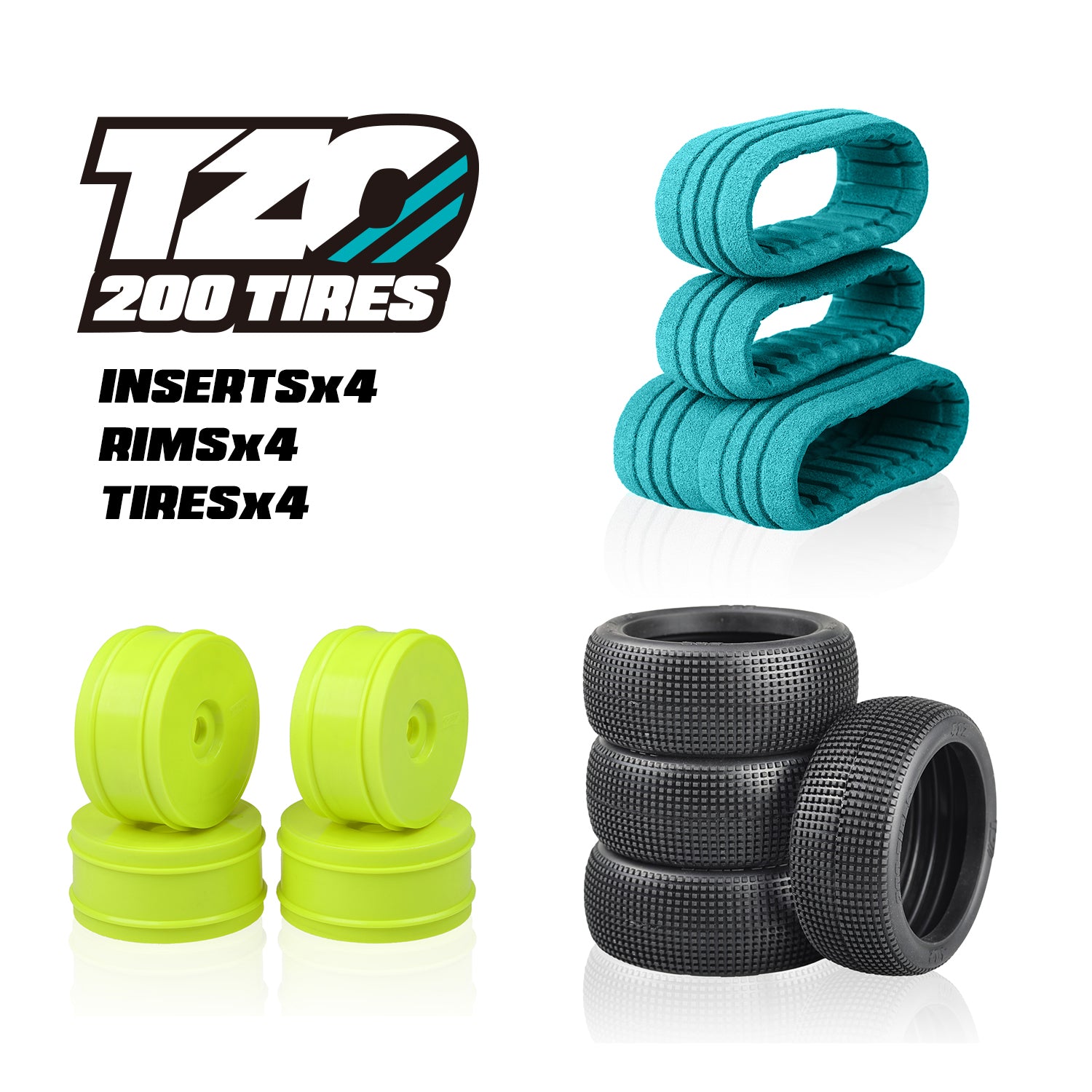 402 Car Set Non-Glued (Tires+Inserts+Rims) – TZOTIRES