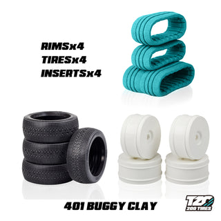 401 Clay Car Set Non-Glued (Tires + Inserts + Rims)