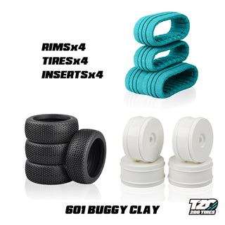 601 Clay Car Set Non-Glued (Tires + Inserts + Rims)