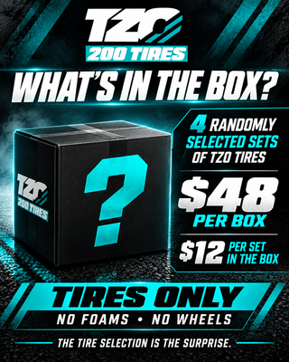TZO Tire Mystery Box — 4 Sets of 1/8 Buggy tires for $48